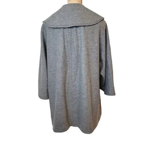 ELLEN TRACY Women's Oversized Wool Peacoat Jacket Size Medium Heather Gray - Picture 3 of 14